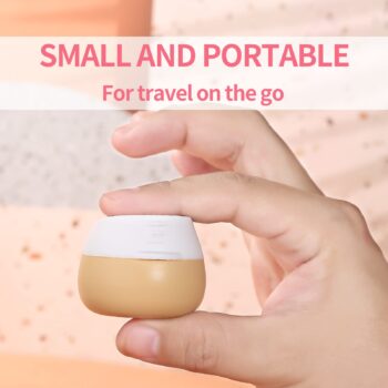 Gemice Travel Containers for Toiletries, Silicone Cream Jars, TSA Approved Travel Size Containers Leak-proof Travel Accessories with Lid for Cosmetic Makeup Face Body Hand Cream (4 Pieces) (Apricot)