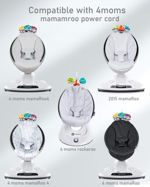 LEFXMOPHY Mamaroo Replacement Power Cord for 4moms mamaRoo 2/4 Infant Seat Charger, 2015 mamaRoo Infant Seat, RockaRoo Baby Swing, OH-1048B1203000U 12V AC Adapter White Power Supply