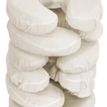 Master Massage Pack of 6 Flannel Face Cradle Covers for Massage Tables- 100% Cotton Extra Large Face Pillow Covers- Massage Headrest Face Rest Cover Set–For Face Cushion - Machine Washable, Off White