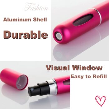 KAYZON Travel Mini Perfume Refillable Atomizer Container, Portable Perfume Spray Bottle, Travel Perfume Scent Pump Case Fragrance Empty Spray Bottle for Traveling and Outgoing (5ml) (6 Pcs)