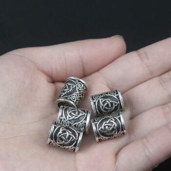 Viking Beard Beads Hair Beads-Viking Hair Beads for Men Diy Beads Celtic Rosary Beads Bearded Dragon Ring Irish Beard Beads Large Viking Beard Beads Metal Beads Celtic Knot Dreadlock Hair Accessories