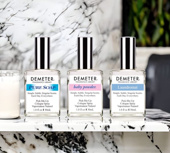 DEMETER Fresh And Clean Collection, Set of 3 Unique Perfumes For Women, Baby Powder, Pure Soap, Laundromat, 1 Oz Each
