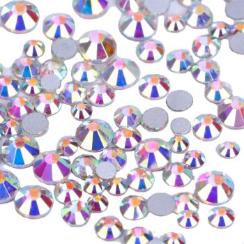 Nail Art Rhinestone Ab Crystal 4320pcs Shining 3D Nail Art Decoration Rhinestones Flatback Glass Charms Gems Stones for Nails Eye Makeup Clothes Shoes ss4 ss6 ss12, 1440pcs Each Bag