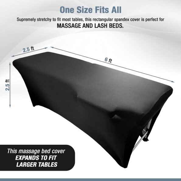 XOLLOZ Spa Bed Cover for Lash Extension Bed Lash Bed Cover - Excellent for a Lash Table or Massage Bed (Black)