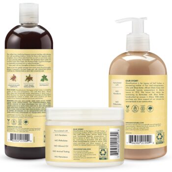 SheaMoisture Curly Hair Product Bundle Shampoo 16 Fl Oz, Conditioner 13 Fl Oz, Leave in Conditioner 11.5 Oz, Jamaican Black Castor Oil for Healthy Hair Growth, Strengthen & Restore, Sulfate Free