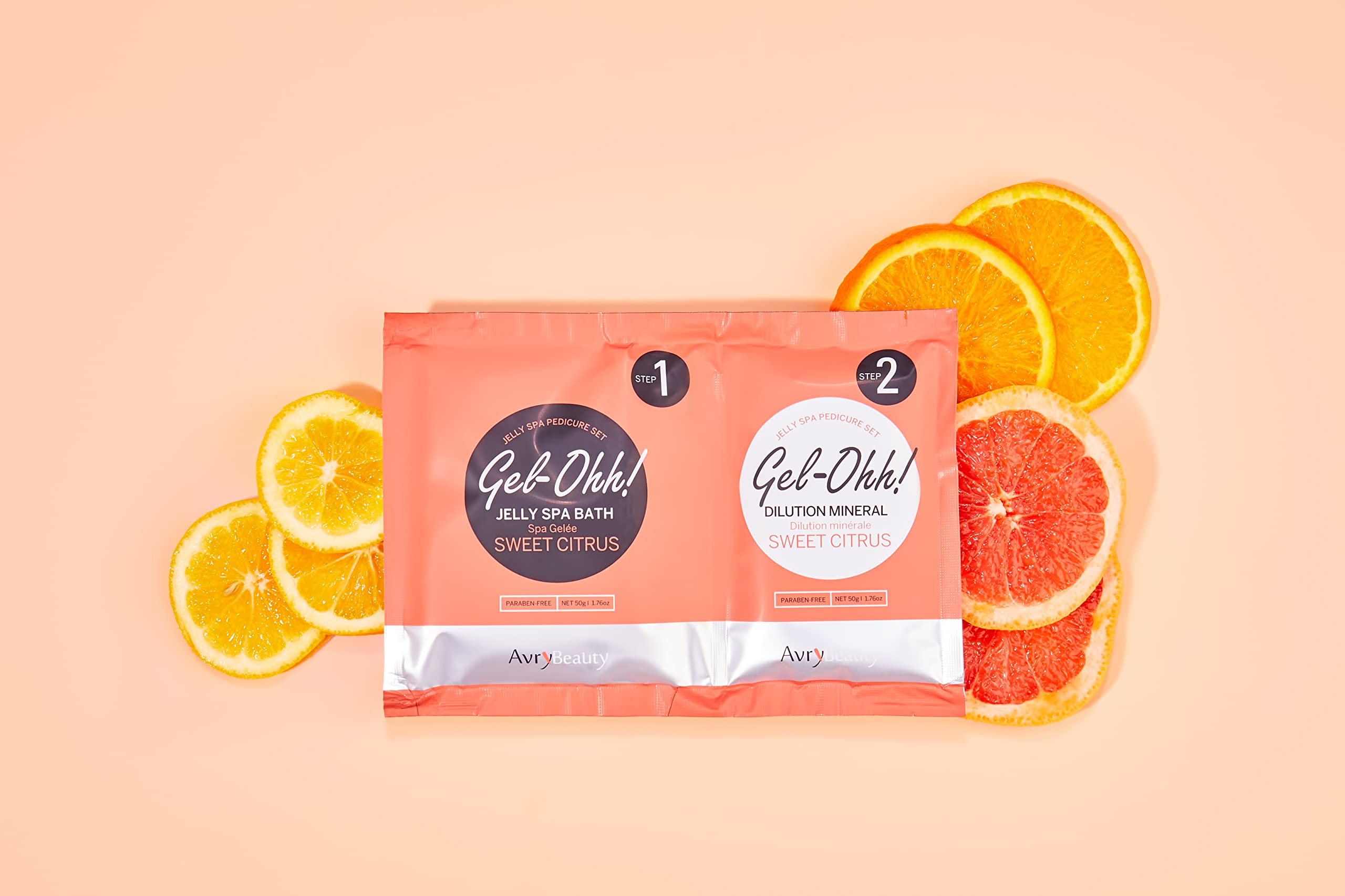 AVRYBEAUTY Gel-Ohh Jelly Spa Bath 3 pack, Citrus Fresh, Citrus Scented, Vitamin C, Jelly Pedicure, Salon Services, Pedicure, Salon Pedi, Relaxation, Heat & Aroma Therapy, Foot Care