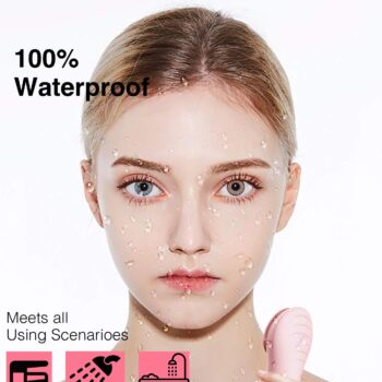 NågraCoola CLIE Facial Cleansing Brush, Waterproof and Rechargeable Electric Face Scrubber for Men & Women, Exfoliating, Massaging, and Cleansing - Pink