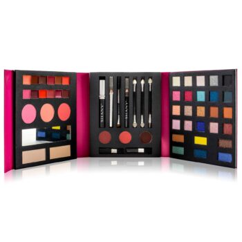 SHANY Luxe Book Makeup Set - All In One Travel Cosmetics Kit with 30 Eyeshadows, 15 Lip Colors, 5 Brushes, 4 Pressed Blushes, 3 Brow Colors, and Mirror