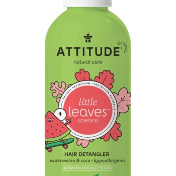 ATTITUDE Natural Hair Detangler Spray for Baby and Kids, EWG Verified, Plant- and Mineral-Based Ingredients, Hypoallergenic Vegan and Cruelty-free, Watermelon & Coconut, 8 Fl Oz