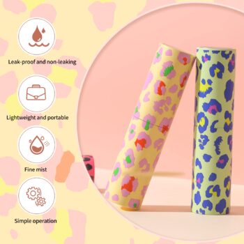 Lil Ray 8ml/5PCS Portable Mini Perfume Atomizer Spray Bottle, Leopard Print Travel Refillable Atomizer Sprayer for Perfume,Cologn, Fragrance with Twist Design