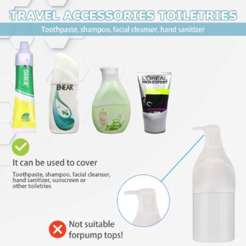 8 Pack Elastic Sleeves for Leak Proofing Travel, Silicone Bottle Covers for Travel, Luggage Travel Accessories for Women, Travel Size Toiletries Men, Leak Proof Sleeves for Travel Container, White