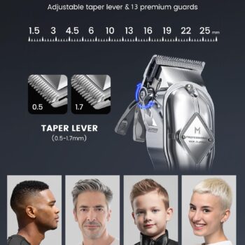 Limural PRO Professional Hair Clippers and Trimmer Kit for Men - Cordless Barber Clipper + T Blade Trimmer, Complete Hair Cutting Kits with 13 Premium Guards, LED Display, Taper Lever & 5 Hrs Runtime