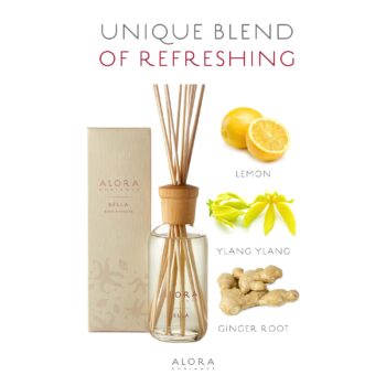 Alora Ambiance Bella 8 oz Reed Diffuser | Long-Lasting Soft & Floral Fragrance | Beautifully Designed for Any Space