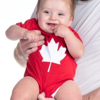 Baby Maple Leaf Jumpsuit | Cute Canadian Infant, Canada Pride One Piece Romper-(1piece,12M) Red