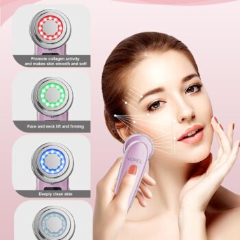 Face Massager Electric Face Lifting 4 in 1 Facial Massager Anti Aging Skin Tightening Firming Skin Care Tools (Pink2)
