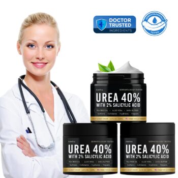 Adellina Urea Cream 40 Percent for Feet, Urea Foot Cream for Dry Cracked Heels Feet Knees Elbows, 40% Urea Foot Repair Lotion with 2% Salicylic Acid, Shea Butter, Tea Tree Oil, Aloe Vera, 5.3 OZ
