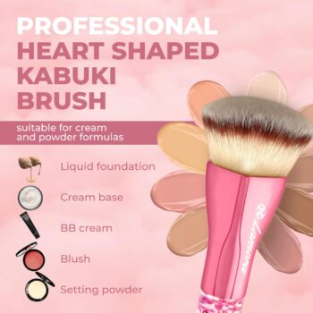 Blending Liquid Makeup Foundation Brush - Kabuki Contour Brush, Face Buffing Brush With Pro Quality Synthetic Dense Bristles For Stippling Mineral Cream, Powder, Blush