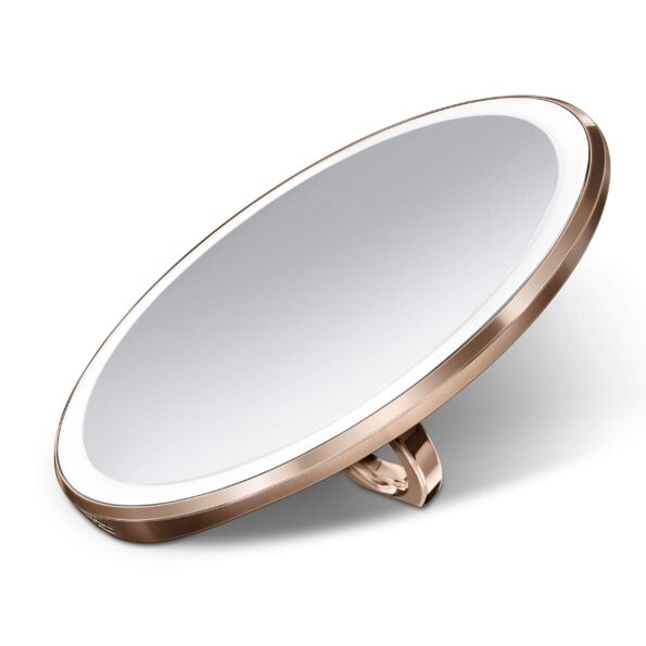 simplehuman ST3031 10cm Pouch Mount Sensor Mirror Compact, Rose Gold Stainless Steel