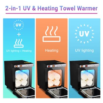 BYOOTIQUE Hot Towel Warmer Cabinet, 5L Mini Small Towel Warmer, 2in1 Professional Heating Portable Towel Warmer for Facial Spa, Massage, Hair Salon, Barber Shop, Estheticians, Beauty Salon, Black