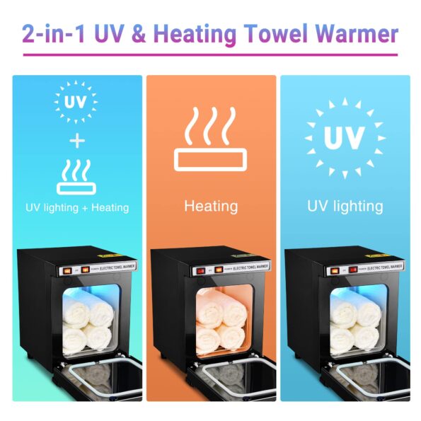 BYOOTIQUE Hot Towel Warmer Cabinet, 5L Mini Small Towel Warmer, 2in1 Professional Heating Portable Towel Warmer for Facial Spa, Massage, Hair Salon, Barber Shop, Estheticians, Beauty Salon, Black