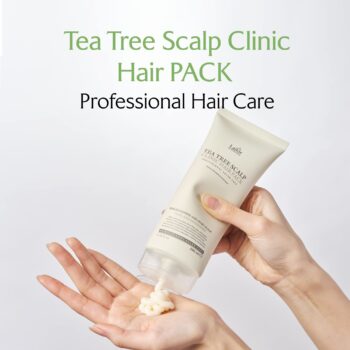 LA'DOR Tea Tree Scalp Clinic Hair Pack - Calming & Nourishing w/ Snail Mucin, Tea Tree, Green Tea, Aloe - Hair Conditioning Treatment Mask for Itchy Sensitive Dry Flaky Damaged Scalp 6.76 Fl Oz LADOR