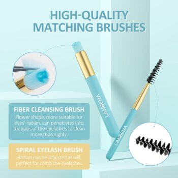 Eyelash Extension Cleanser, LANBENA Lash Shampoo, Eyelash Extension Shampoo, Lash Cleanser for Extensions, Lash Foam Cleanser, Chamomile Eyelash Cleaner, Paraben & Sulfate & Oil Free for Salon and Home Use (60ml 2 Fl Oz )