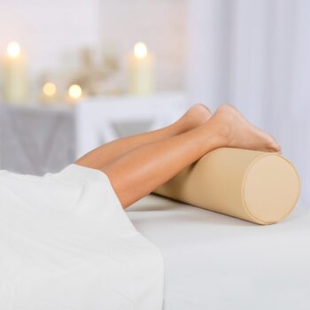 ty EARTHLITE Bolster Pillow Full Round – Durable Massage Bolster, 100% PU Upholstery incl. Strap Handle/Professional Quality for Massage Table/Back Pain Relief, Black