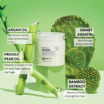 NatureLab. TOKYO Perfect Repair Treatment Masque: Heat and Color Protection, Hair Mask Treatment to Strengthen and Repair Dull, Damaged, Brittle Hair I 6.7 FL OZ / 200ml