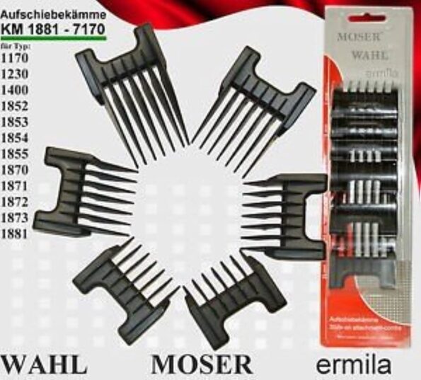 Moser Attachment Combs FOR-1888-1884-1871-1854-1872-1873-1661-1660-1230 (3mm-25mm Pack)