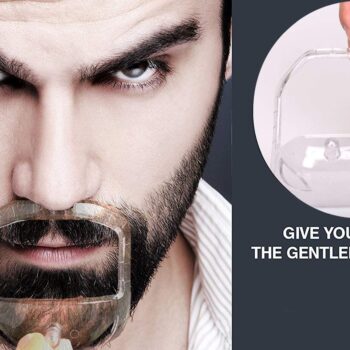 Beard Shaper Goatee Mustache Grooming Tool Face Hair Styling Template for Man - Transparent - 5 PCS/Set (Transparent)