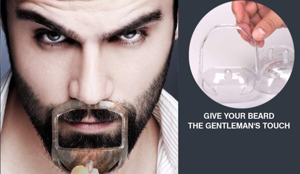 Beard Shaper Goatee Mustache Grooming Tool Face Hair Styling Template for Man - Transparent - 5 PCS/Set (Transparent)
