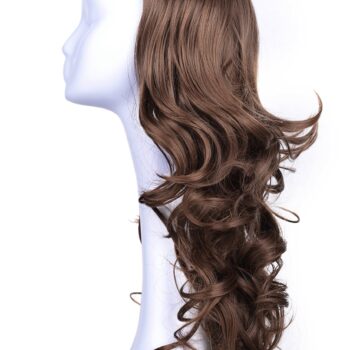 Onedor 23" Curly Hair Women Ladies 3/4 Half Wig Premium Japanese Synthetic Kanekalon fibers Wigs with Secured Mesh Head Cap (10)