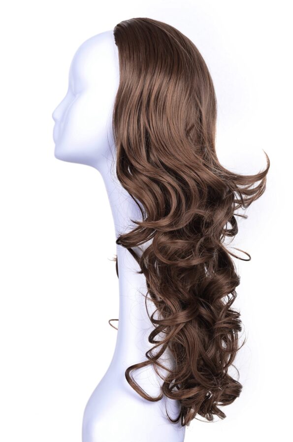 Onedor 23" Curly Hair Women Ladies 3/4 Half Wig Premium Japanese Synthetic Kanekalon fibers Wigs with Secured Mesh Head Cap (10)