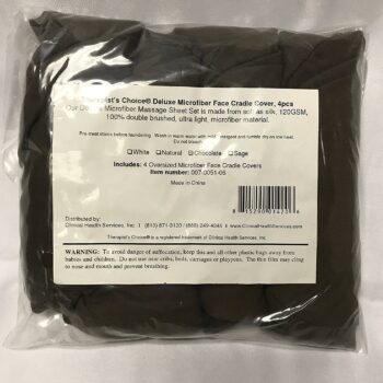 Therapist's Choice® Premium Deluxe Microfiber Massage Table Face Cradle Covers, 4pcs per package (Chocolate (Dark Brown))
