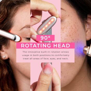 Laduora 5-in-1 Dual Color Face Skincare Wand Simple Kit, for Facial and Eye Equipment Massager (Rose Pink)