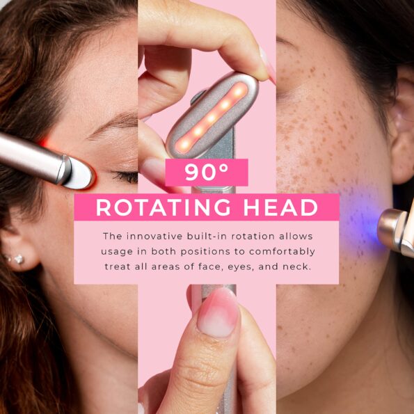 Laduora 5-in-1 Dual Color Face Skincare Wand Simple Kit, for Facial and Eye Equipment Massager (Rose Pink)