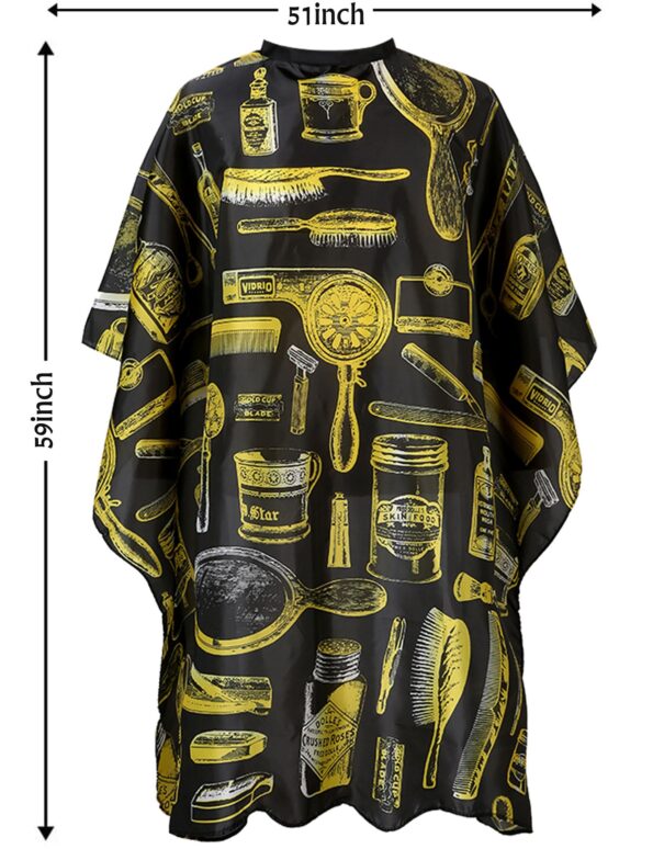 Borogo Professional Waterproof Hair Styling Cape Nylon Haircuting Salon Cape Gown Hair Salon with Snap Closure - 50" x 60" Yellow Prints