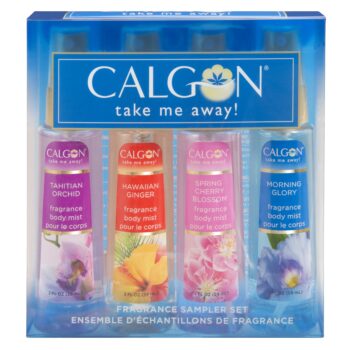 Calgon Take Me Away 4 Pc Gift Set (Refreshing Body Mist 2.0 Oz Of Spring Cherry Blossom Hawaiian Ginger Morning Glory Tahitian Orchid) for Women By 2 Fl Oz