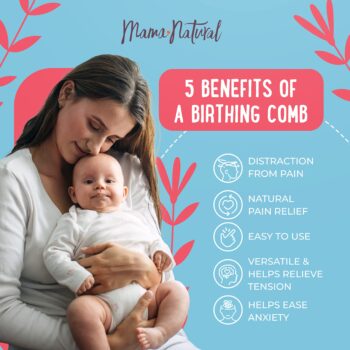 Mama Natural Birthing Comb For Labor Pain | Wooden Comb For Women - Labor Comb For Labor And Delivery Essentials | Wood Comb For Pregnancy Contraction, Labor Pain Relief & Labor Gifts For Women