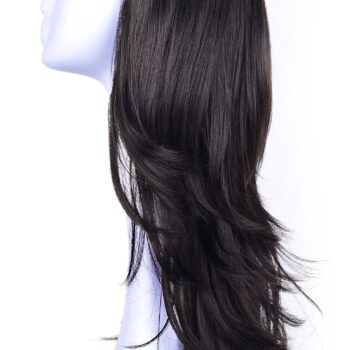 OneDor 22" Semi Curly Hair Women Ladies 3/4 Half Wig Premium Japanese Synthetic Kanekalon fibers Wigs with Secured Mesh Head Cap (R2)