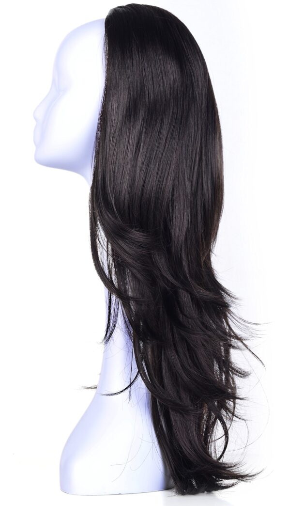 OneDor 22" Semi Curly Hair Women Ladies 3/4 Half Wig Premium Japanese Synthetic Kanekalon fibers Wigs with Secured Mesh Head Cap (R2)