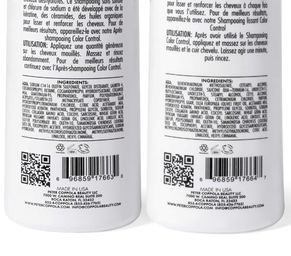Peter Coppola Keratin Concept Color Control Sulfate-Free Shampoo & Conditioner for color treated hair - Color-Safe Keratin Shampoo & Intensely-Hydrating Conditioner, 12 Fl Oz Duo